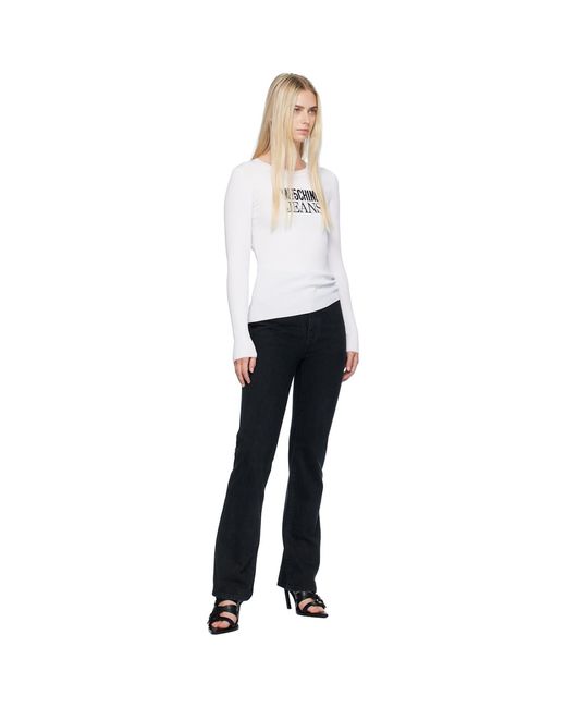 Moschino White Crewneck Sweater