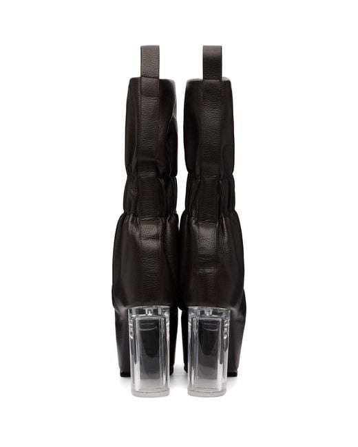 Rick Owens Black Temple Pull-On Cuffed Taquito Boots for men