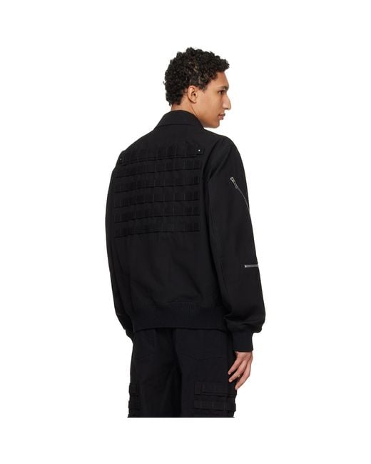 Rick Owens Black Temple Blixa Cargo Bomber Jacket for men