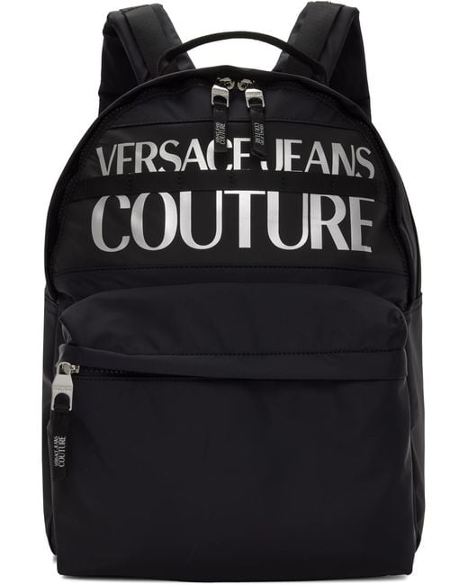 Versace Black Logo Backpack for men