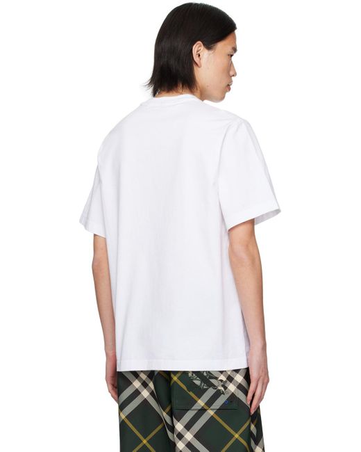 メンズ Burberry ホワイト プリントtシャツ White