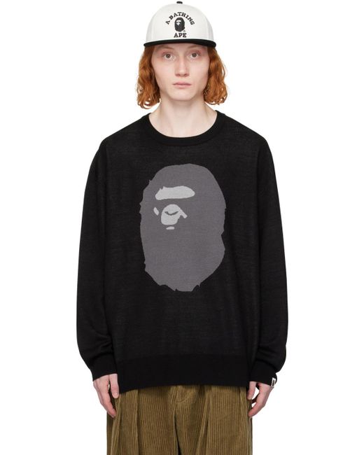 A Bathing Ape Black Ape Head Sweater for men