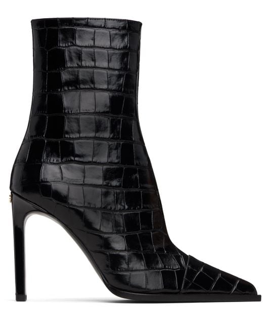 Amiri Black Croc 'Ma' Stiletto Boots