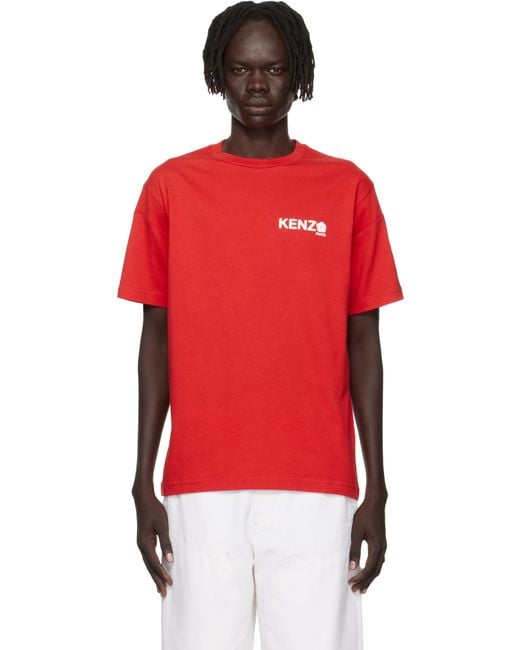 KENZO Red Paris 'Boke Flower 2.0' T-Shirt for men