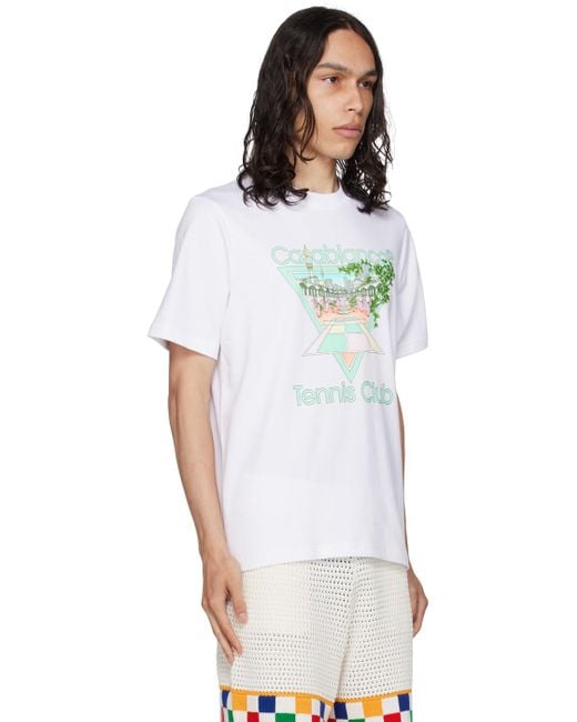 Casablancabrand White Tennis Club Graphic-print Organic-cotton T-shirt X for men