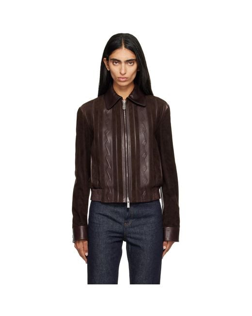 Versace Black Nappa Leather & Suede Blouson Jacket