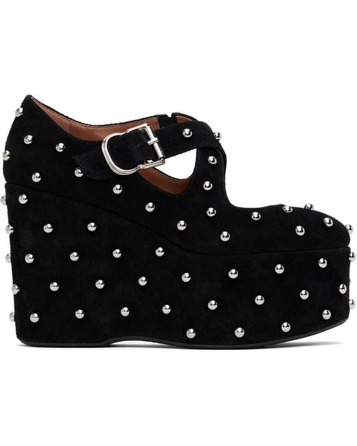 Alaïa Black Criss Cross Wedge Heels