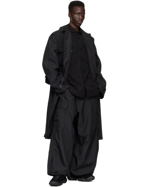 Pantalon cargo noir à cordons coulissants Junya Watanabe pour homme en coloris Black