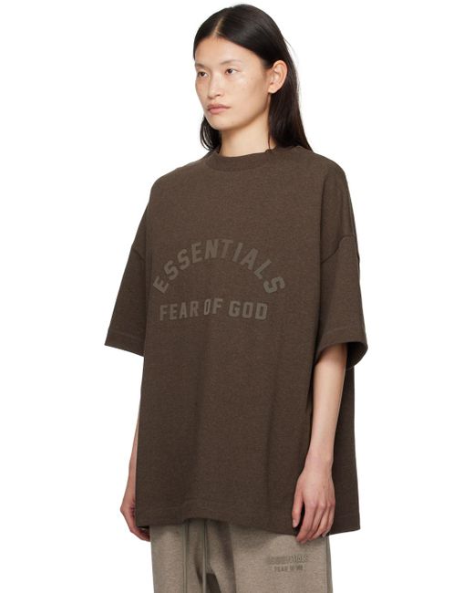 Fear Of God ブラウン ボンディングロゴ Tシャツ Brown