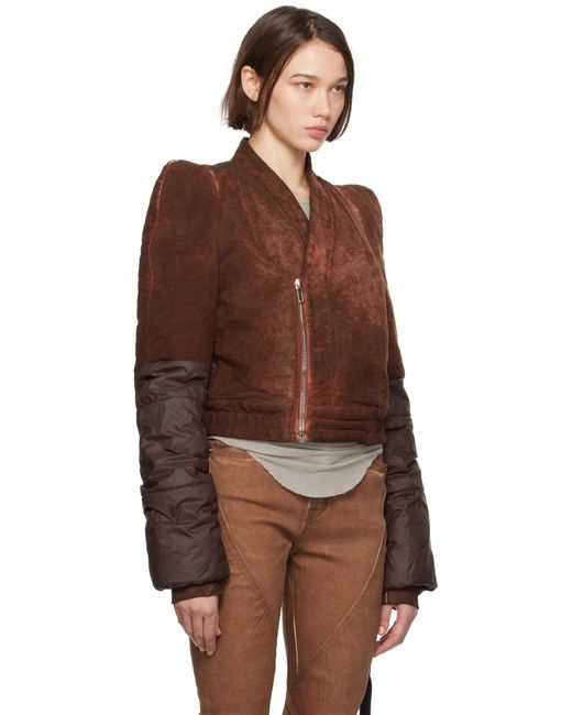 Rick Owens Brown Porterville Metro Bomber Jacket