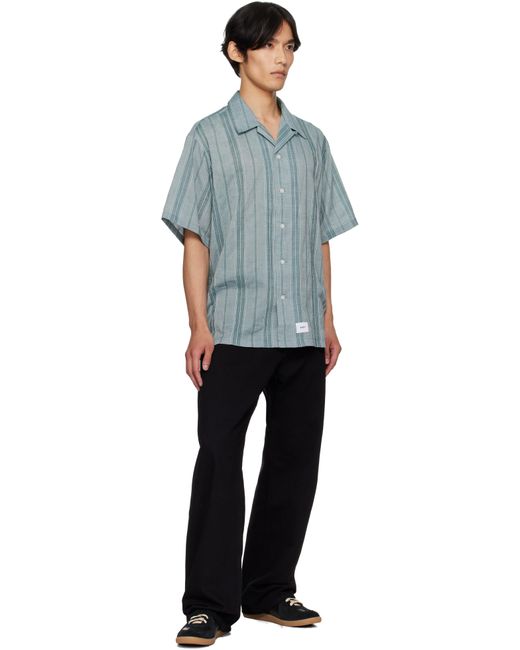 (w)taps Blue Striped Shirt for men