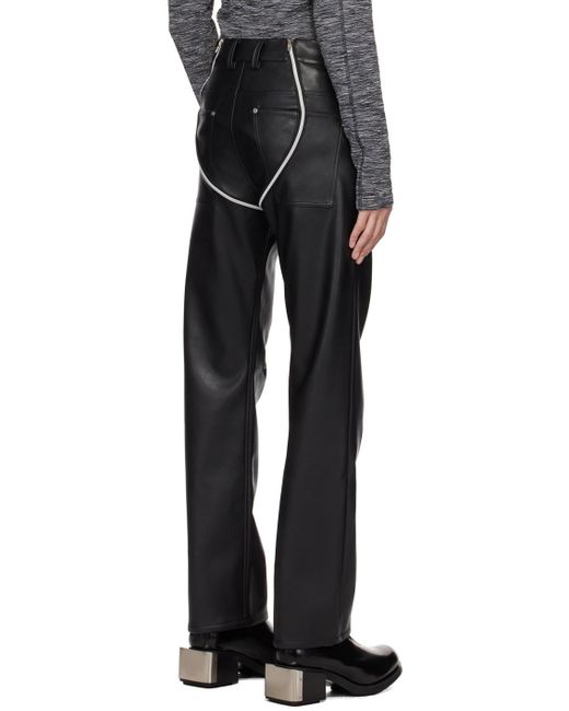 GmbH Black Lata Faux-leather Trousers for men