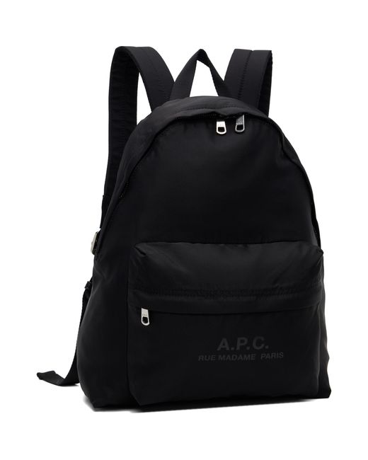 A.P.C. Black Backstage Small Backpack for men