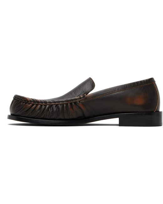 Dries Van Noten Black Leather Loafers for men
