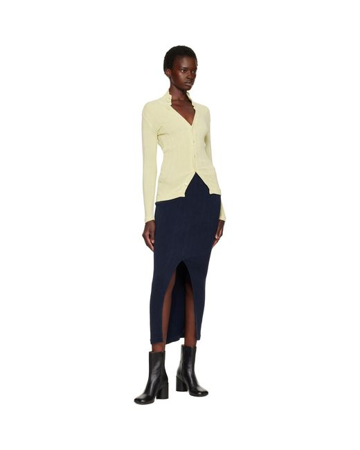 Issey Miyake Blue Rill Midi Skirt