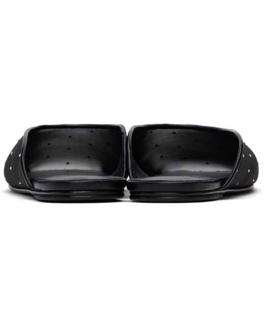 Magda Butrym Black Crystal Mesh Flat Mules