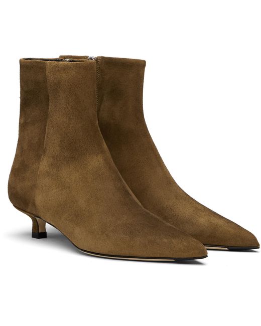 Aeyde Green Tan Sofie Suede Ankle Boots