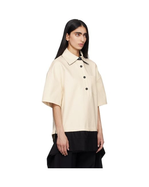 Entire studios Natural Off- Extended Trim Polo