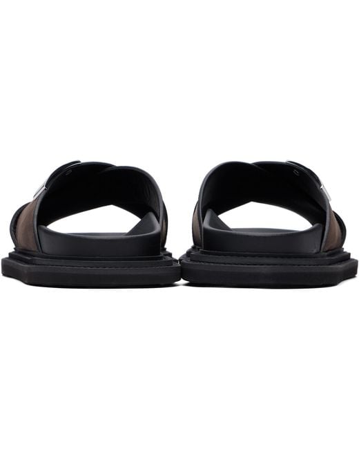 Moschino Black Calfskin Sandals for men