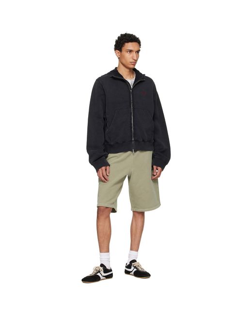 Martine Rose Green Khaki Sweat Shorts for men