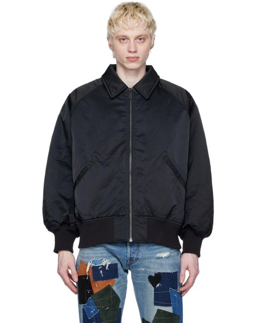 Calvin Klein Blue Black Spread Collar Bomber Jacket for men