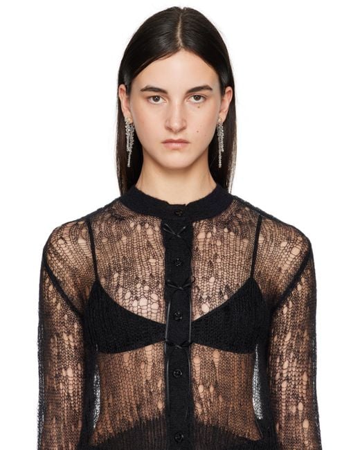 Simone Rocha White Double Pierce Through Drip Earrings