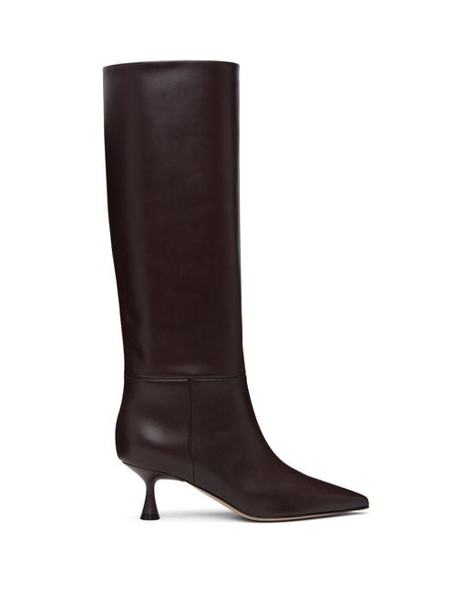 Gianvito Rossi Brown Burgundy Heeled 55 Tall Boots