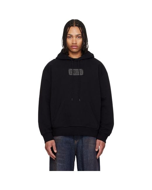 MM6 by Maison Margiela Black Logo Patch Hoodie for men