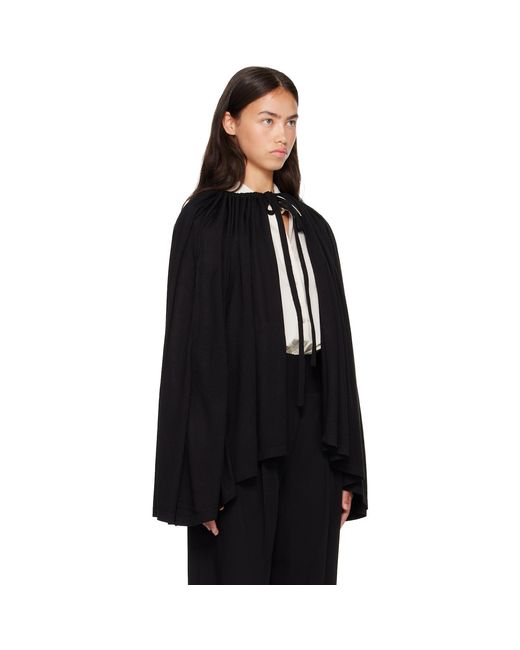 Totême  Black Drawstring Cape