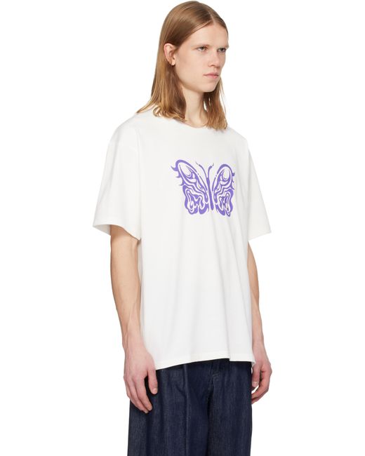 T-Shirt Blanc Cassé À Col Ras Du Cou Édition Kae Tanaka Needles pour homme en coloris White