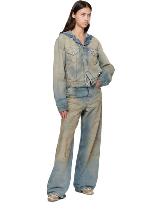 Acne Multicolor Hooded Denim Jacket