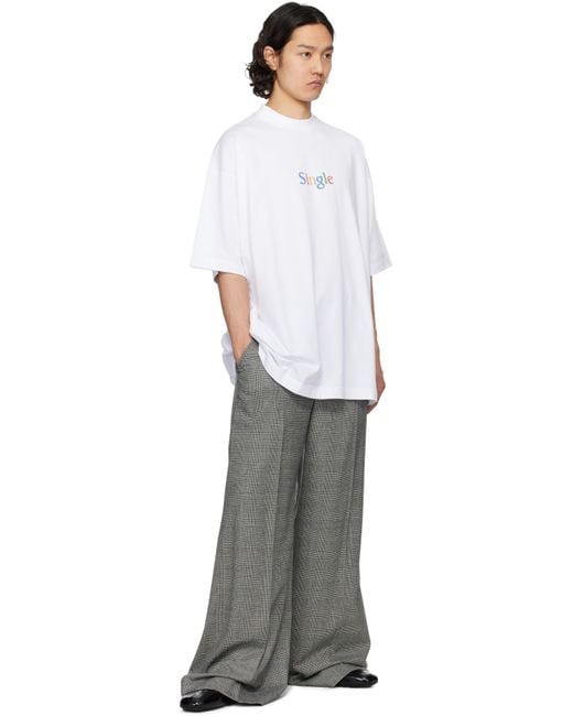 国内発送☆VETEMENTS☆SINGLE OVERSIZED T-SHIRT/WHITE Vetements 'Single' Oversized T-Shirt in White for Men | Lyst
