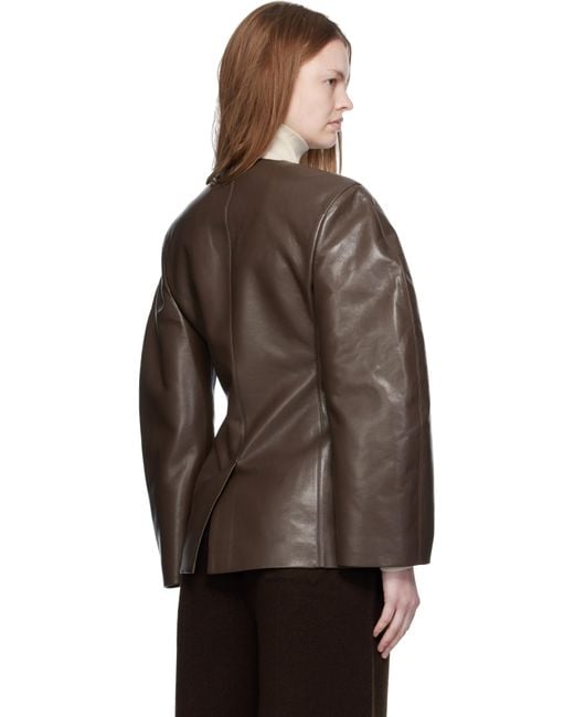 Nanushka Brown Erina Regenerated Leather Blazer