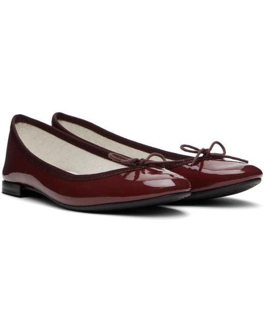 Repetto Black Ssense Exclusive Burgundy Cendrillon Ballerina Flats