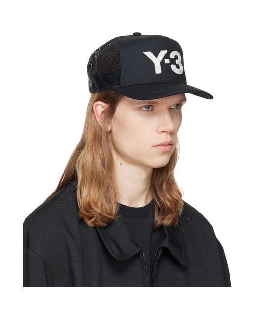 Y-3 Black Trucker Cap for men