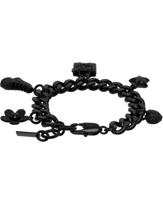 Marc Jacobs Black 'the Pavé Mini Icon Charm' Bracelet