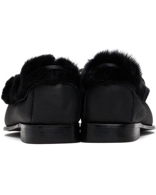 Hereu Black Tilla Shearling Loafers