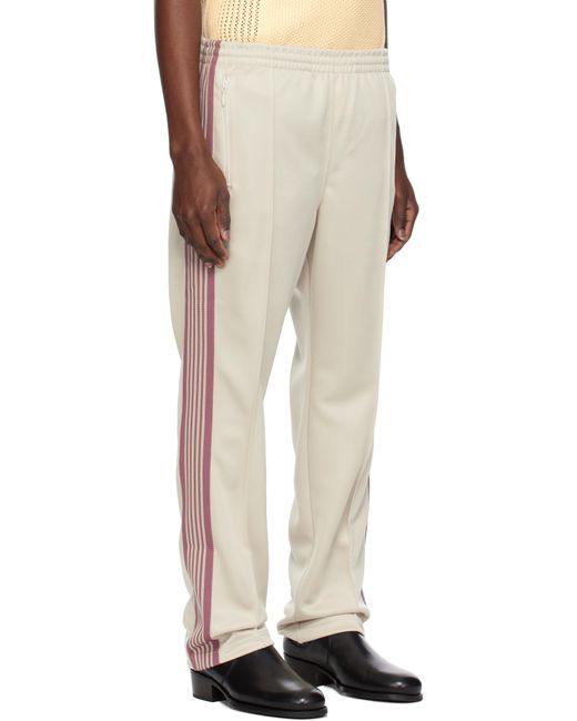 メンズ Needles オフホワイト ナロー トラックパンツ Natural