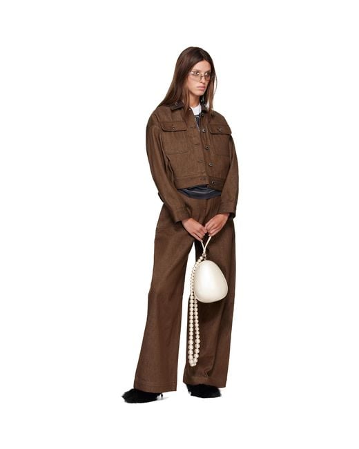 Simone Rocha Brown Wide Leg Utility Curve Jeans
