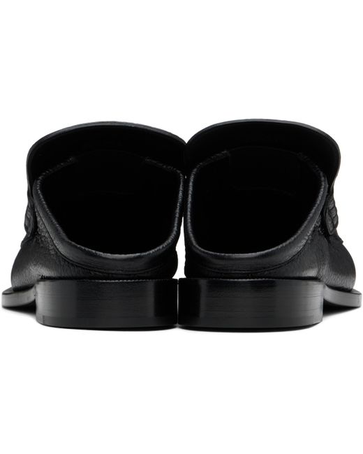Dries Van Noten Black Leather Slip-On Loafers for men