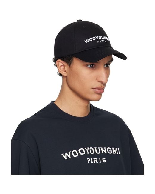 Wooyoungmi Blue Embroidered Ball Cap for men