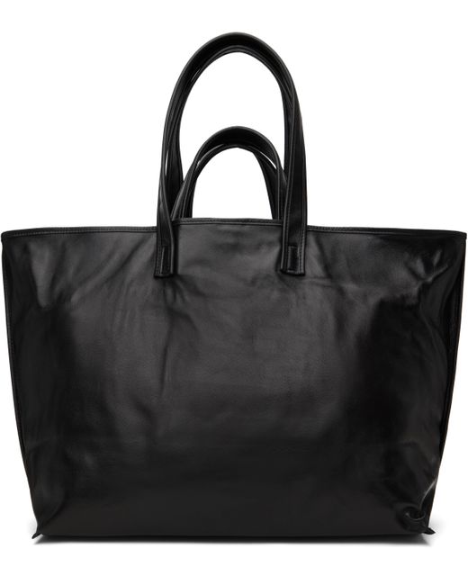 Kassl ブラック レザー トートバッグ Black