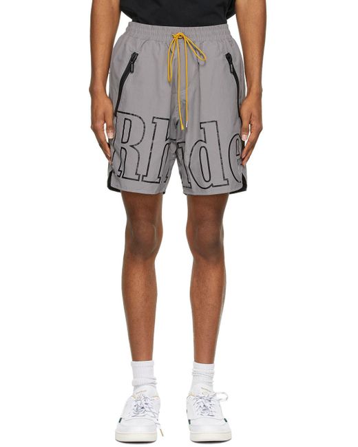 Rhude Gray Ssense Exclusive Grey Rh Logo Shorts for men