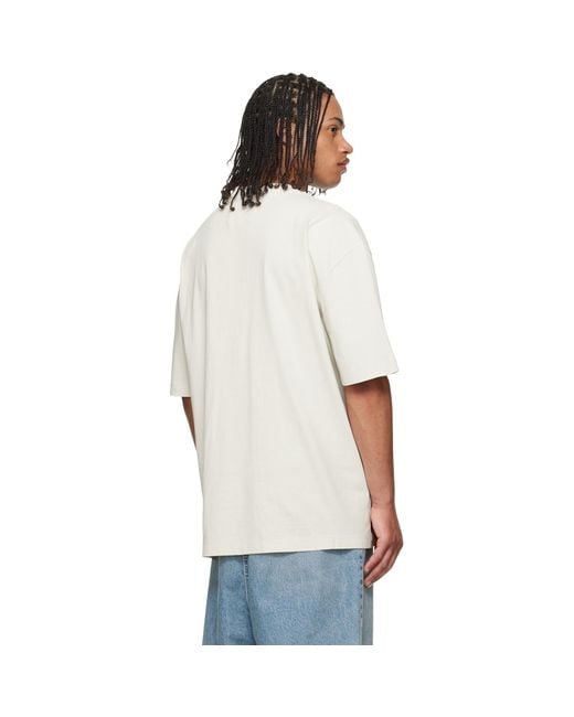 Maison Margiela White Off- Embroidered Logo T-Shirt for men