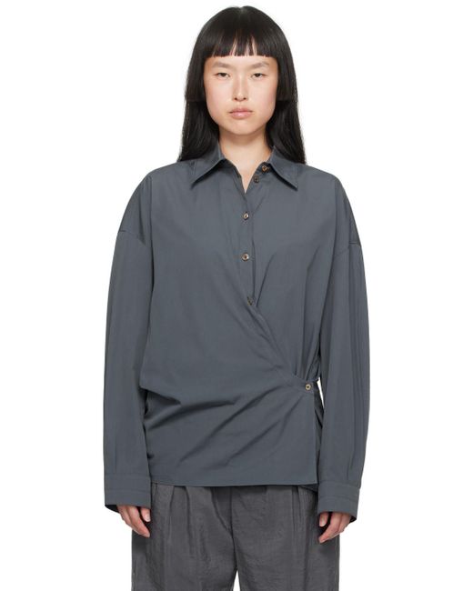 Lemaire Black Gray Twisted Shirt
