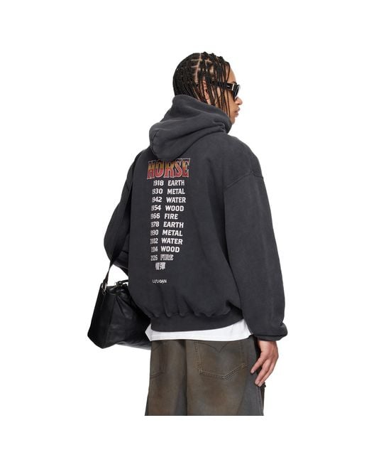 Lu'u Dan Gray 'Year Of The Horse' Oversized Hoodie for men