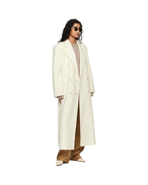 Frankie Shop Natural Off- Gaia Double Breasted Coat