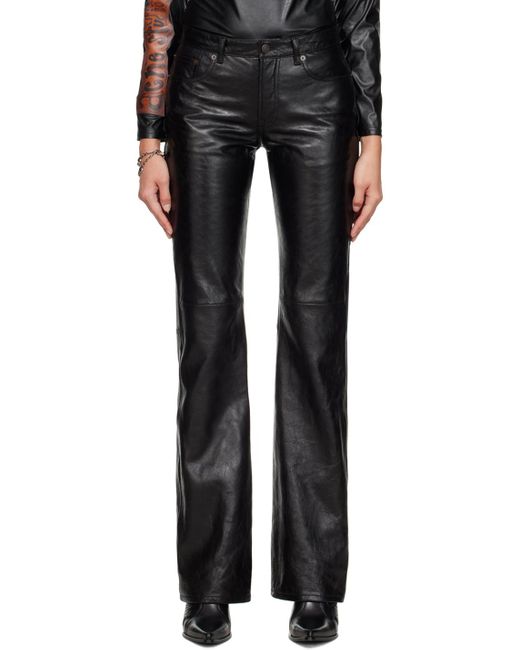 Acne Black Paneled Leather Pants