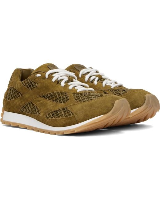 Bottega Veneta Black Khaki Orbit Sneakers for men