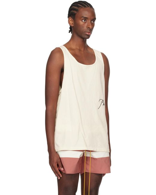 Rhude Multicolor Off-white Embroidered Tank Top for men